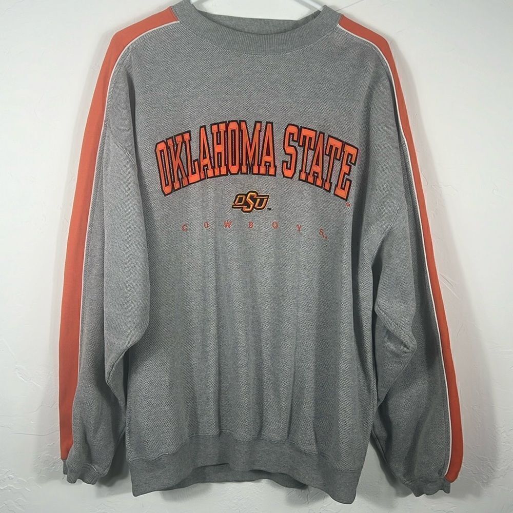 🔥🏈 Vintage OKLAHOMA STATE COWBOYS Embroidered Crewneck Knit Sweatshirt -‎ EUC
